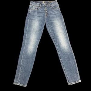 7 For All Mankind Women’s 26 Button Fly The High Waist Ankle Skinny Jean